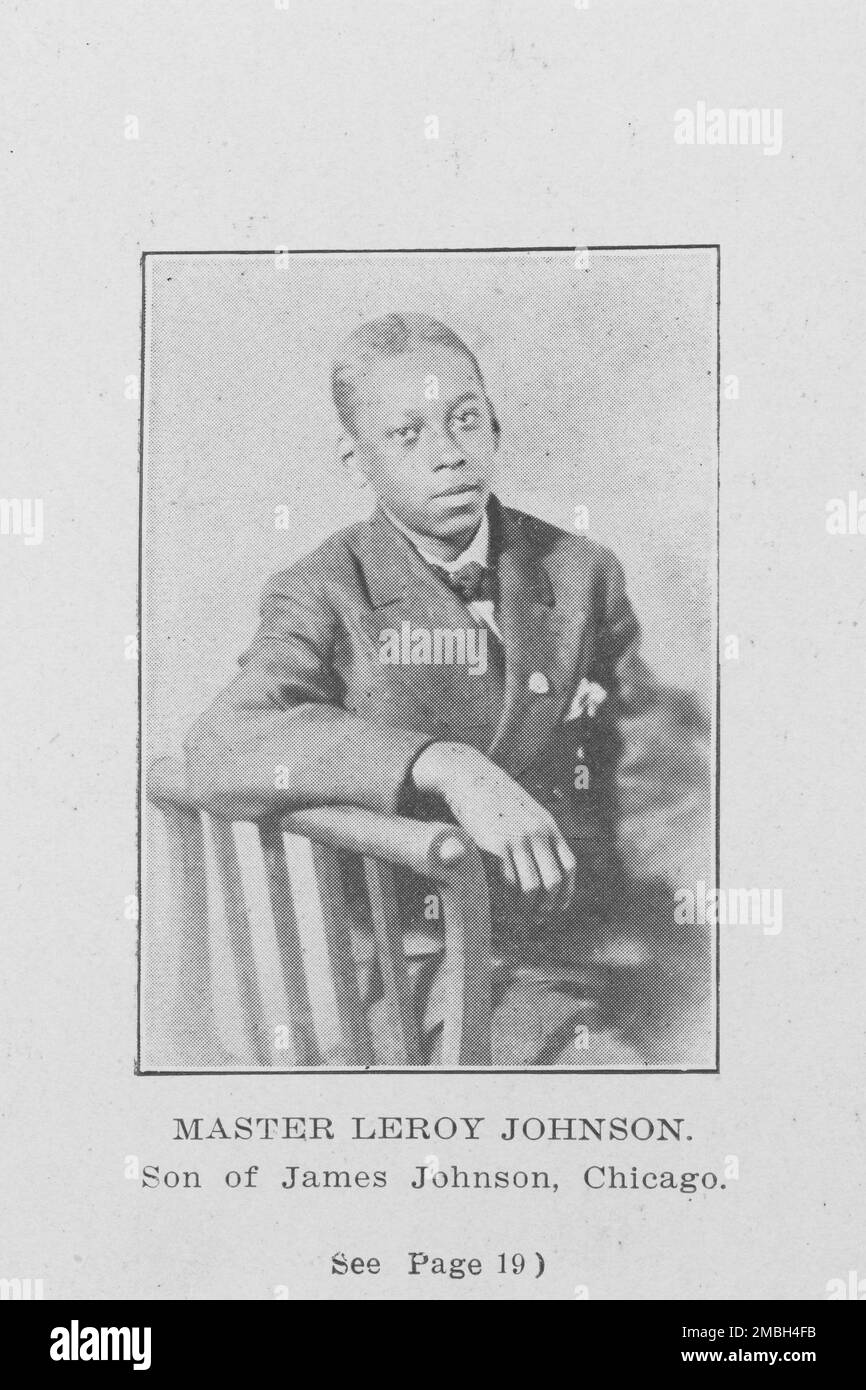 Master Leroy Johnson; Son of James Johnson, Chicago, 1907. Stock Photo