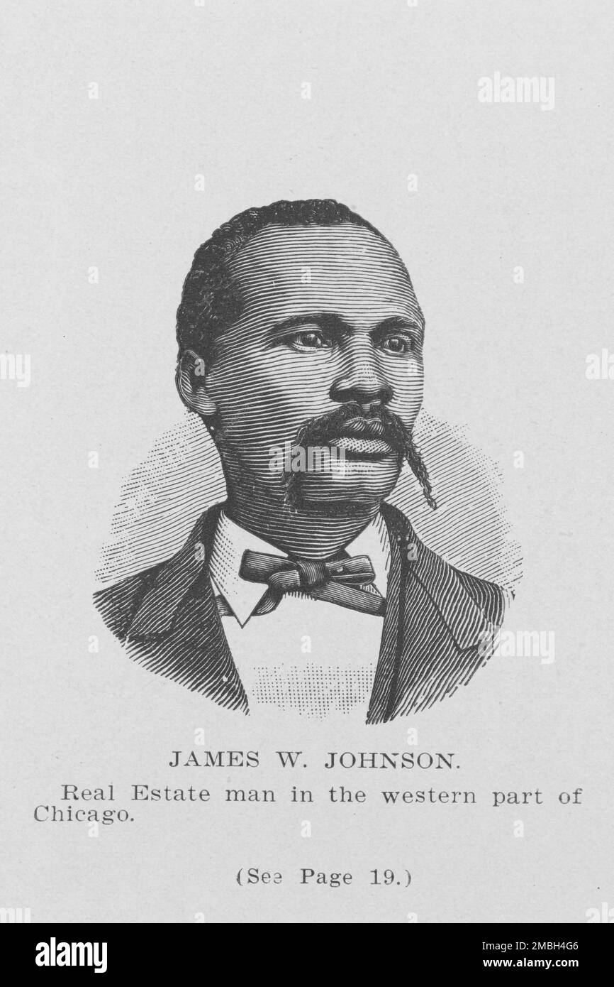 James W. Johnson; Real estate man in the western part of Chicago, 1907. Stock Photo