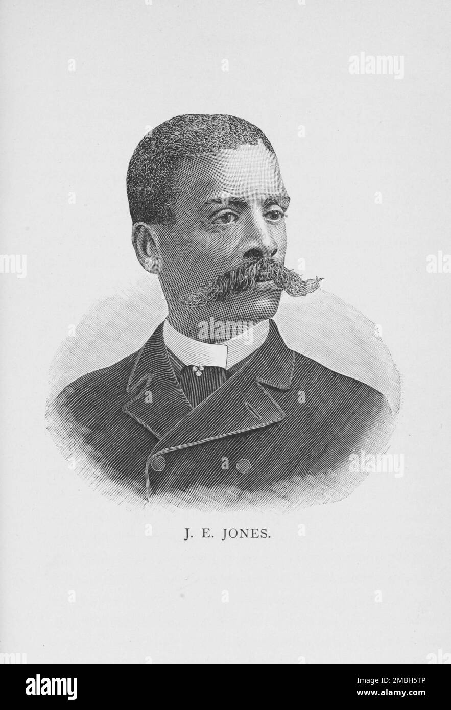 J. E. Jones, 1887. Joseph Endom Jones, African-American Baptist minister and professor at the Richmond Theological Seminary and Virginia Union University, in Richmond, Virginia. From &quot;Men of Mark: Eminent, Progressive and Rising&quot; by William J. Simmons. Stock Photo