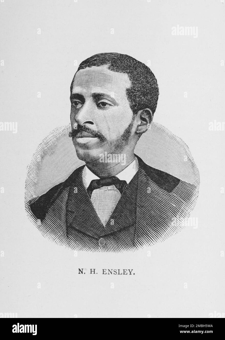 N. H. Ensley, 1887. Newell Houston Ensley, African-American Baptist minister and civil rights activist; professor at Shaw University, Howard University, and Alcorn University. From &quot;Men of Mark: Eminent, Progressive and Rising&quot; by William J. Simmons. Stock Photo