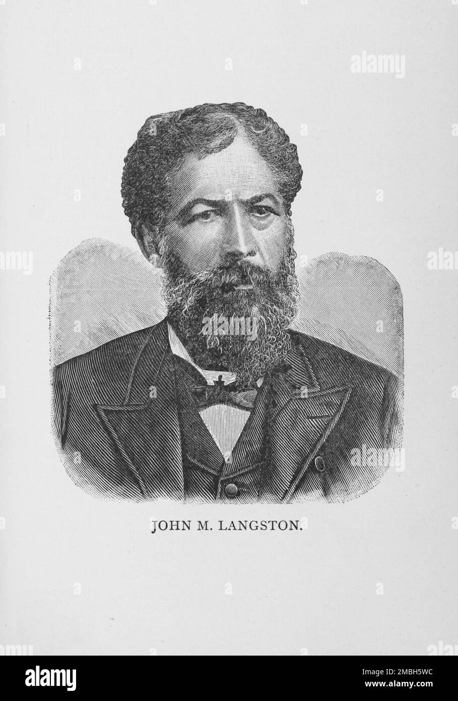 John M. Langston, 1887. John Mercer Langston, African-American abolitionist, lawyer, activist, diplomat, and politician: founding dean of the law school at Howard University. From &quot;Men of Mark: Eminent, Progressive and Rising&quot; by William J. Simmons. Stock Photo