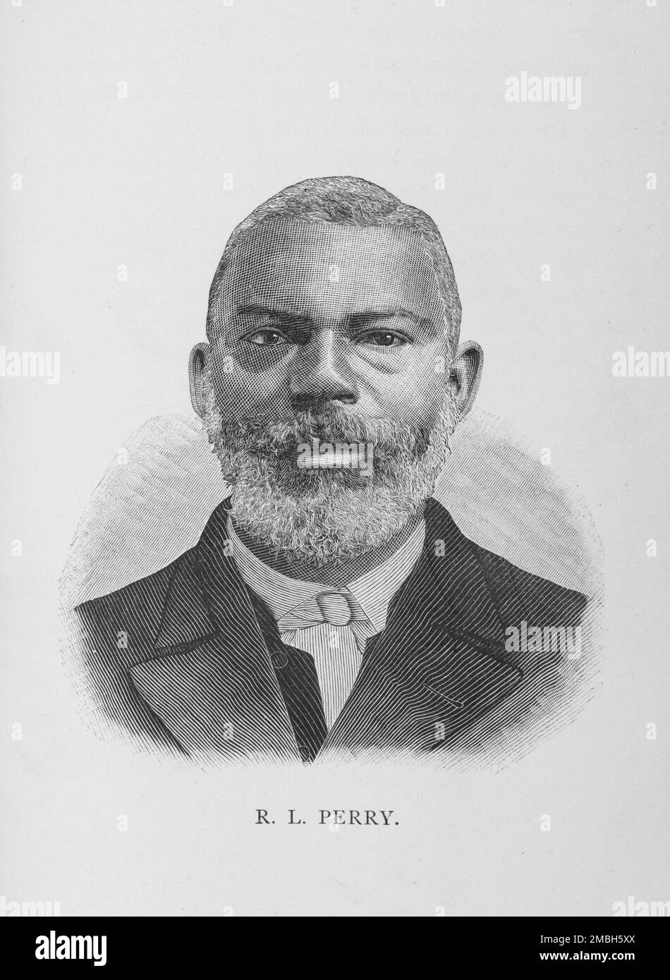 R. L. Perry, 1887. African-American classical scholar, educator, journalist, newspaper editor and Baptist minister Rufus L. Perry was a prominent member of the African Civilization Society, and a co-founder of the Howard Colored Orphan Asylum. From &quot;Men of Mark: Eminent, Progressive and Rising&quot; by William J. Simmons. Stock Photo