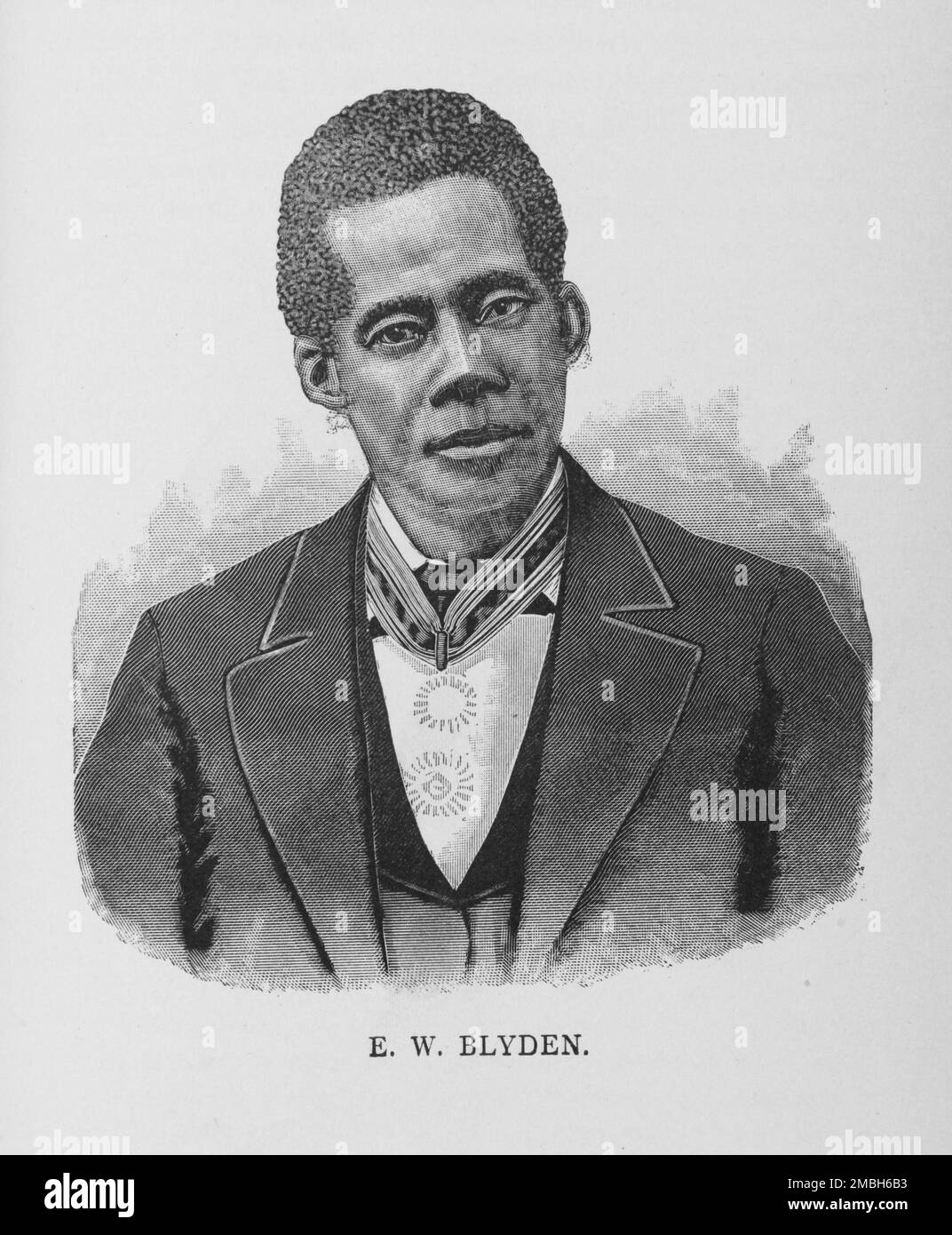 E. W. Blyden, 1887. Liberian educator, writer, diplomat, and politician Edward Wilmot Blyden was born in the Danish West Indies to free black parents who claimed descent from the Igbo people of present-day Nigeria. He joined the waves of black immigrants from the Americas who migrated to Africa. From &quot;Men of Mark: Eminent, Progressive and Rising&quot; by William J. Simmons. Stock Photo
