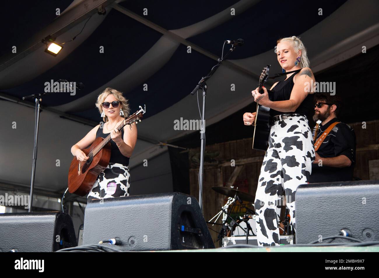 Members of The Daiquiri Queens perform at the New Orleans Jazz and Heritage Festival, on