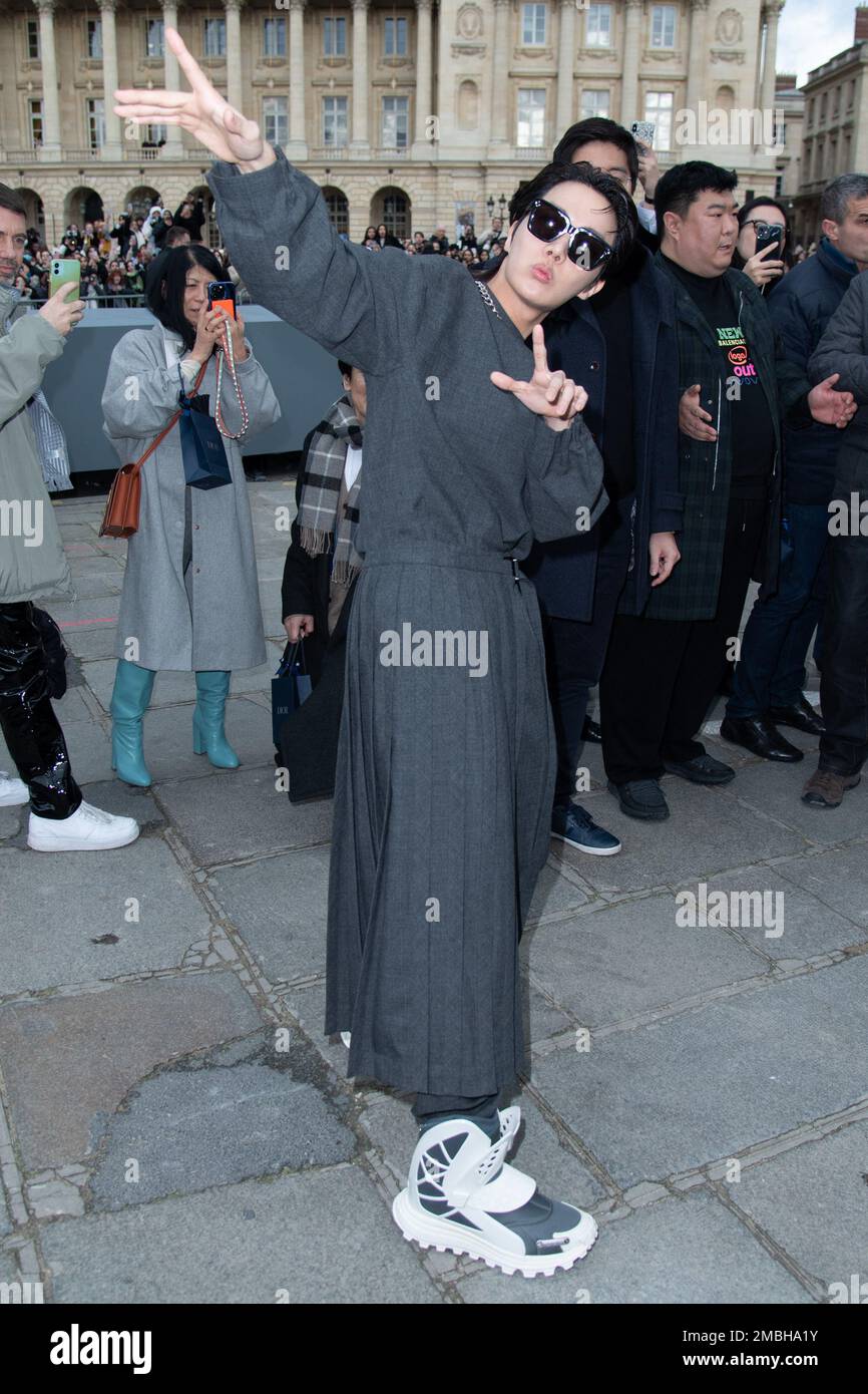 J-Hope of BTS attending the Dior Homme Menswear Fall-Winter 2023-2024 show  as part of Paris Fashion Week in Paris, France on January 19, 2023. Photo  by Aurore Marechal/ABACAPRESS.COM Stock Photo - Alamy