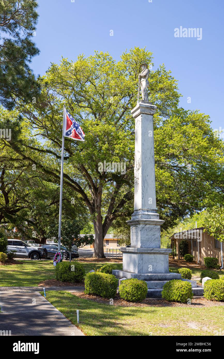Eastman, USA April 19, 2022 The Confederate monument at the