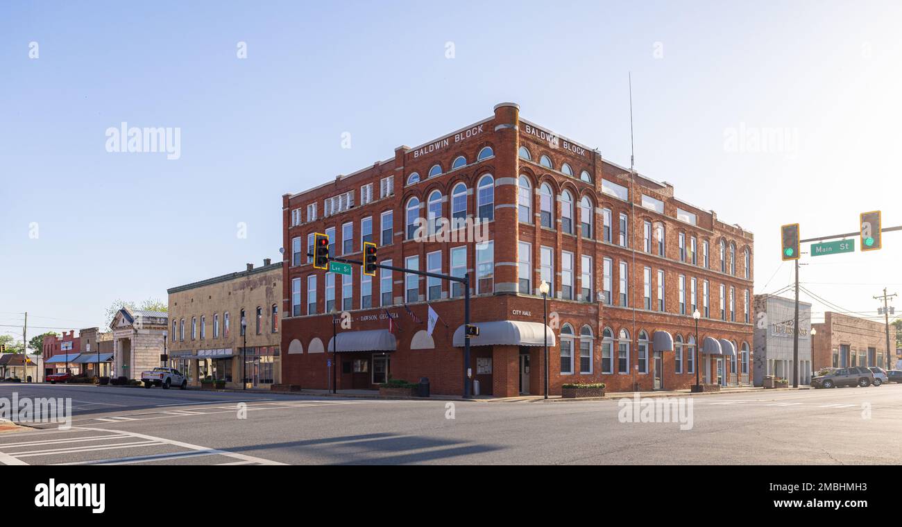 Dawson, USA April 19, 2022 The Dawson City Hall Stock Photo
