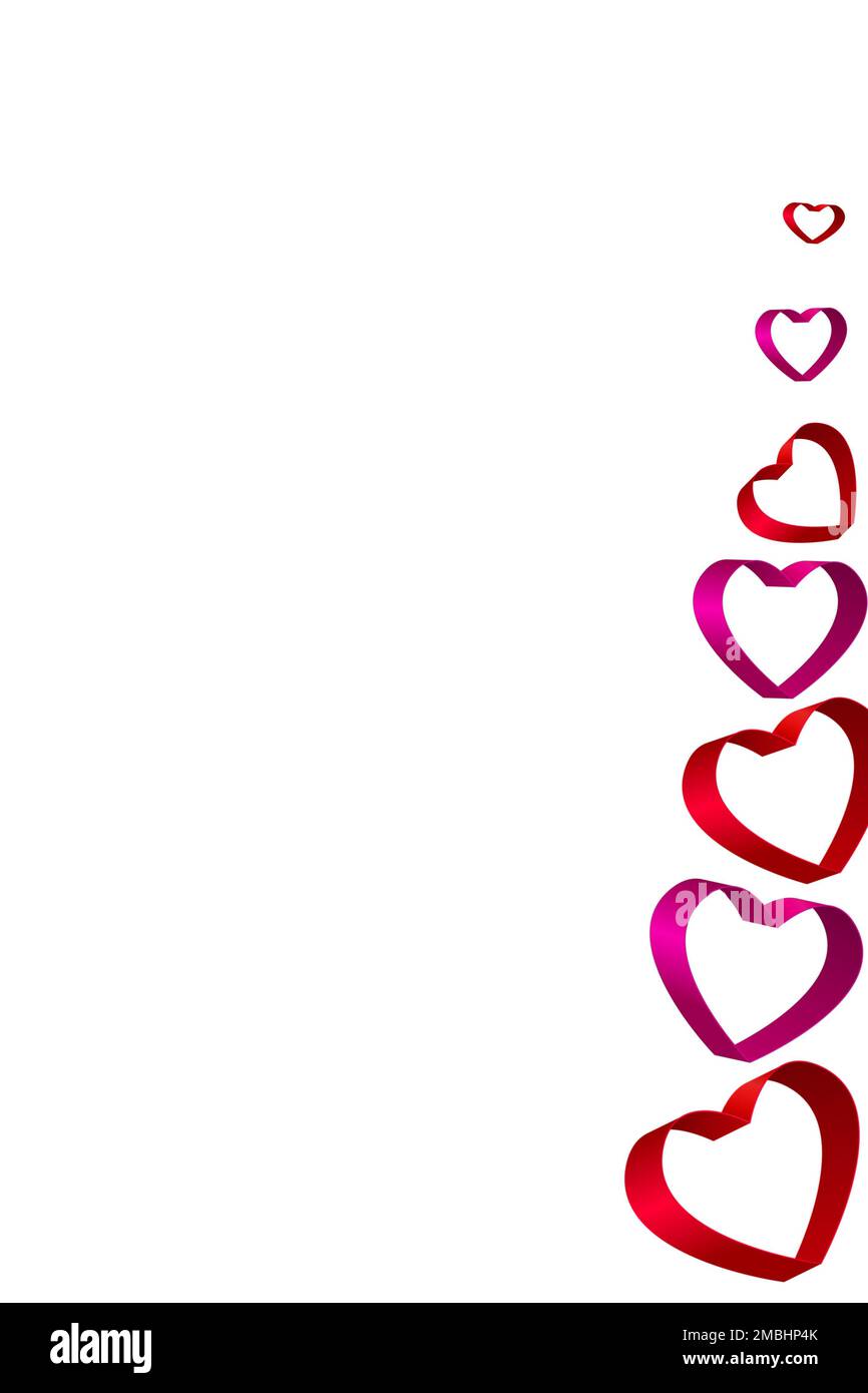 Hearts background with 3d hearts and copy space for design Stock Photo