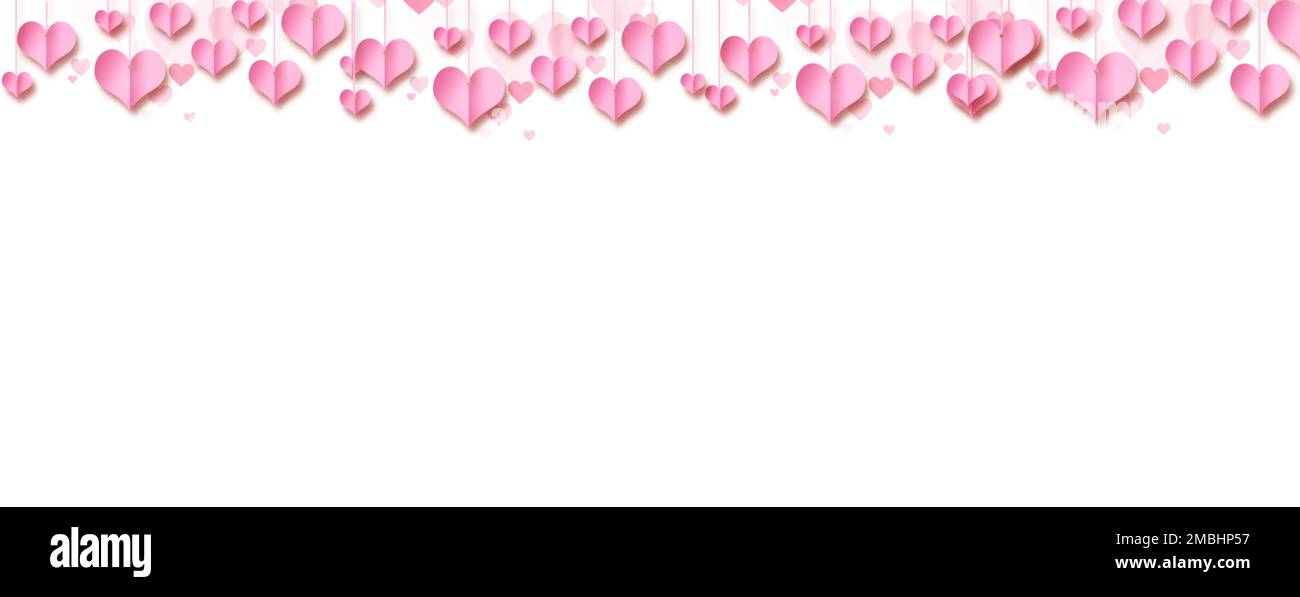 Hearts background with 3d hearts and copy space for design Stock Photo