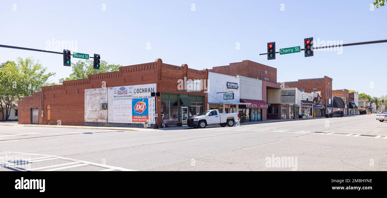 Cochran, USA April 19, 2022 The old business district on