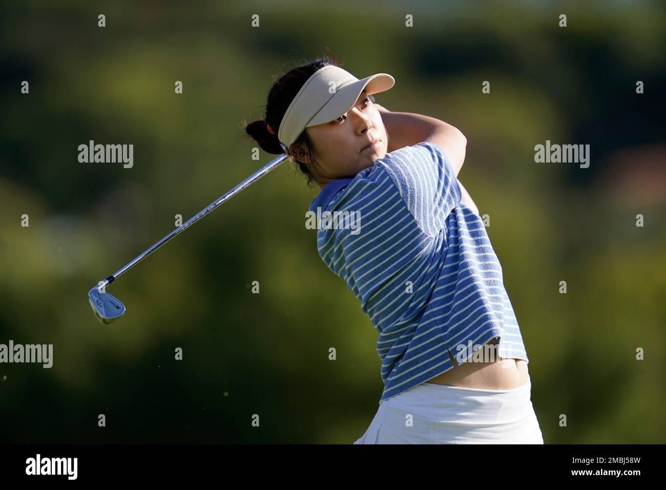 Robynn Ree tees off from the 17th tee during the third round of the LPGA's  Palos Verdes Championship golf tournament on Saturday, April 30, 2022, in  Palos Verdes Estates, Calif. (AP Photo/Ashley