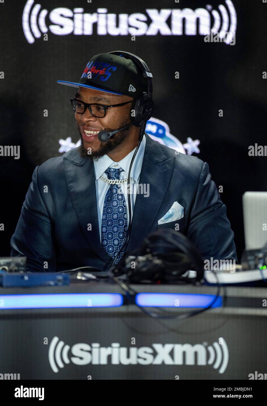 IMAGE DISTRIBUTED FOR SIRIUSXM - New York Jets first-round pick Jermaine  Johnson visits SiriusXM NFL Radio