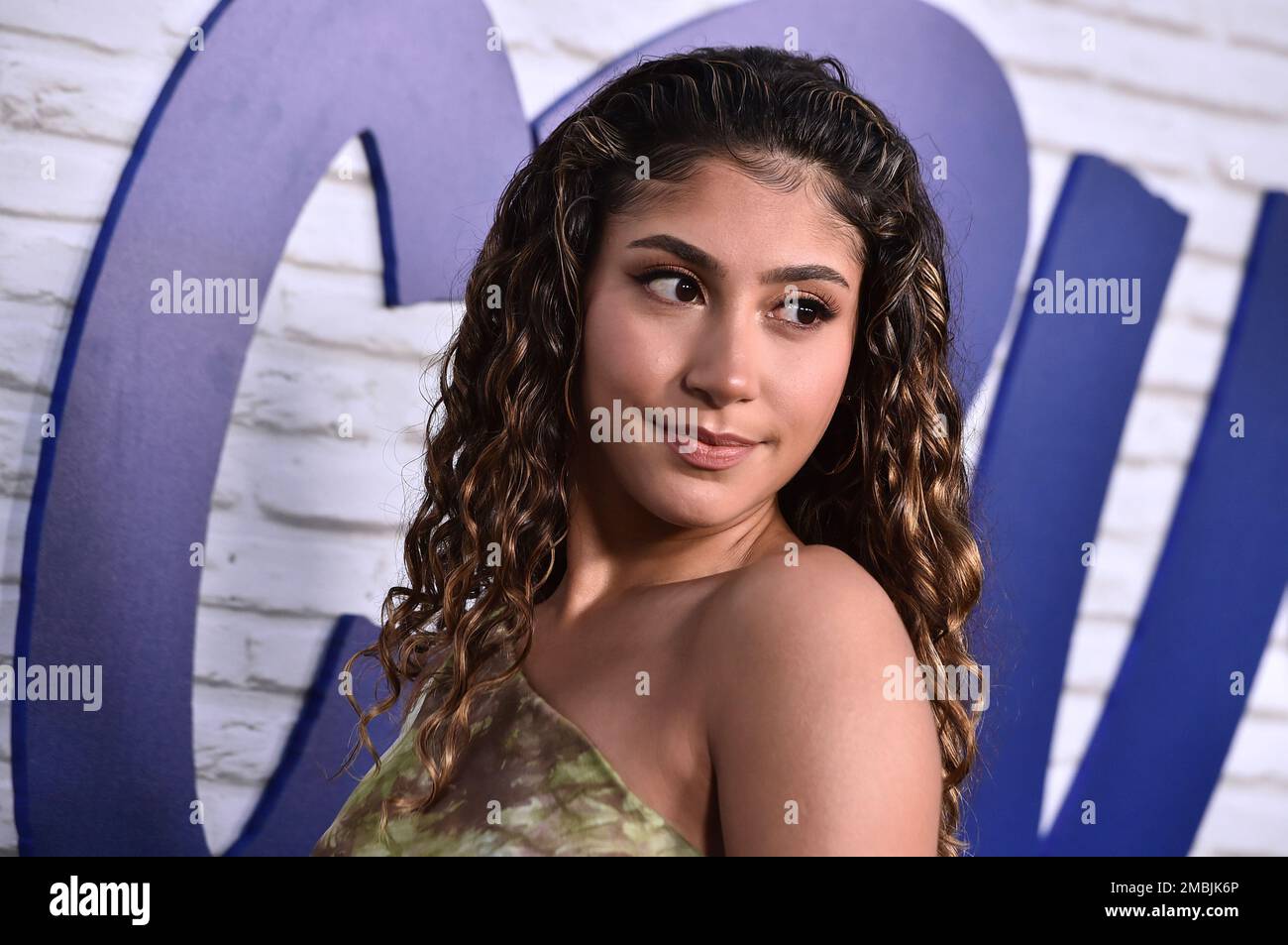 Isabella Ferreira arrives at the Los Angeles premiere of "Crush