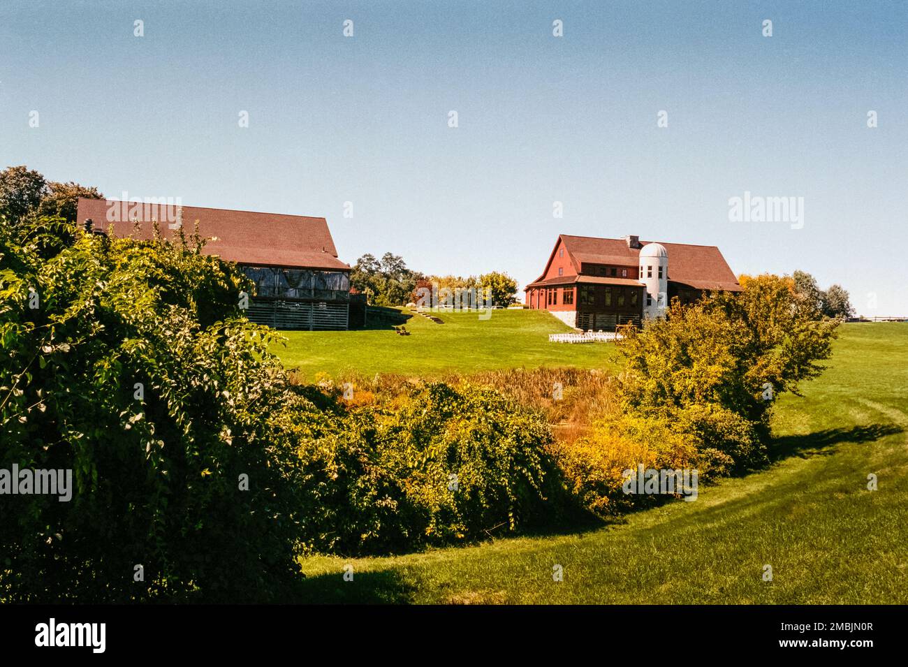 The backside view of the Gibbet Hill Grill in Groton, Massachusetts. Image was captured on