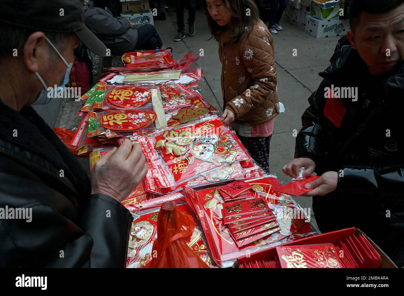 New York, USA. 20th Jan, 2023. Members of the ethnic Chinese community seen shopping for