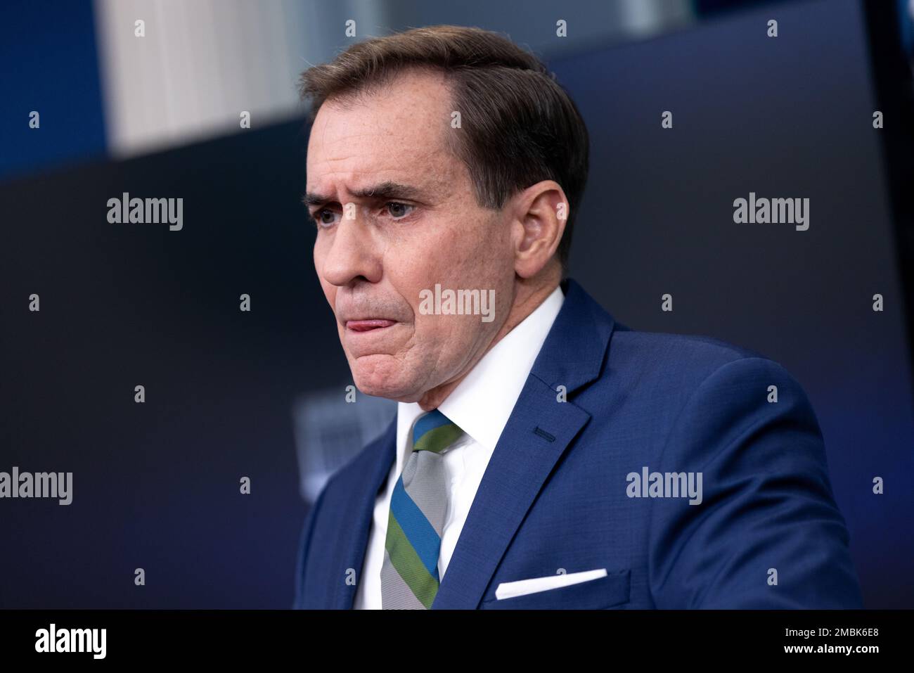 Washington DC, USA . 20th Jan, 2023. National Security Council spokesman John Kirby speaks during the daily briefing at the White House in Washington, DC, Friday, Jan. 20, 2023. Credit: Julia Nikhinson/CNP /MediaPunch Credit: MediaPunch Inc/Alamy Live News Stock Photo