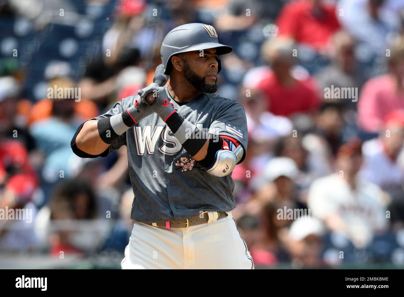 Washington Nationals' Nelson Cruz in action during a baseball game against  the San Francisco Giants, Saturday, April 23, 2022, in Washington. (AP  Photo/Nick Wass Stock Photo - Alamy