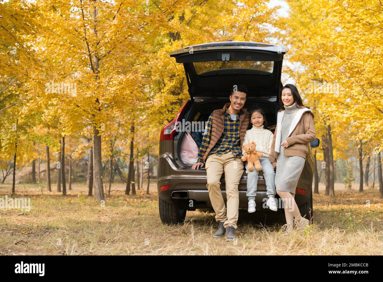 Happy three road trip Stock Photo