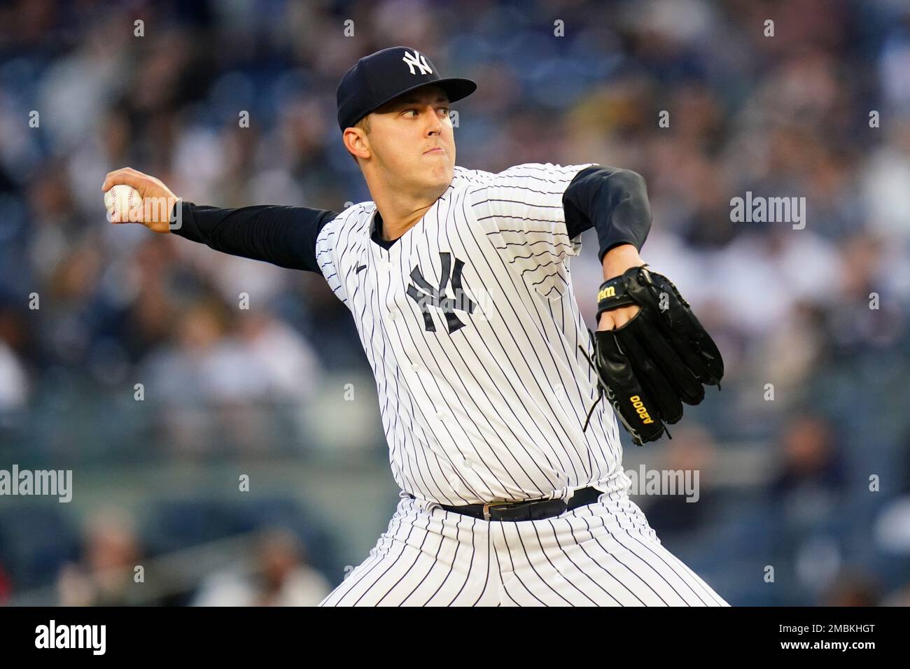 New York Yankees' Jameson Taillon pitches during the first inning of a
