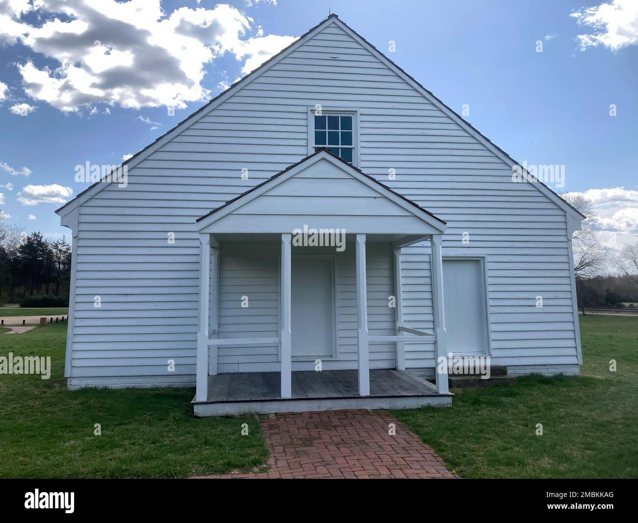 This April 3, 2022, photo, shows the small building at Guinea Station