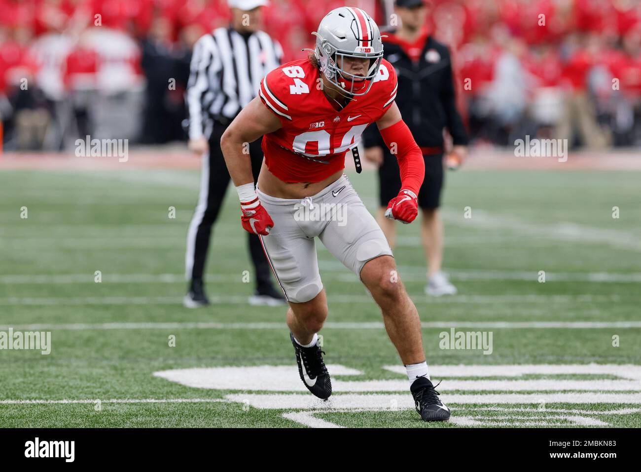 Ohio State tight end Joe Royer plays in an NCAA college spring football