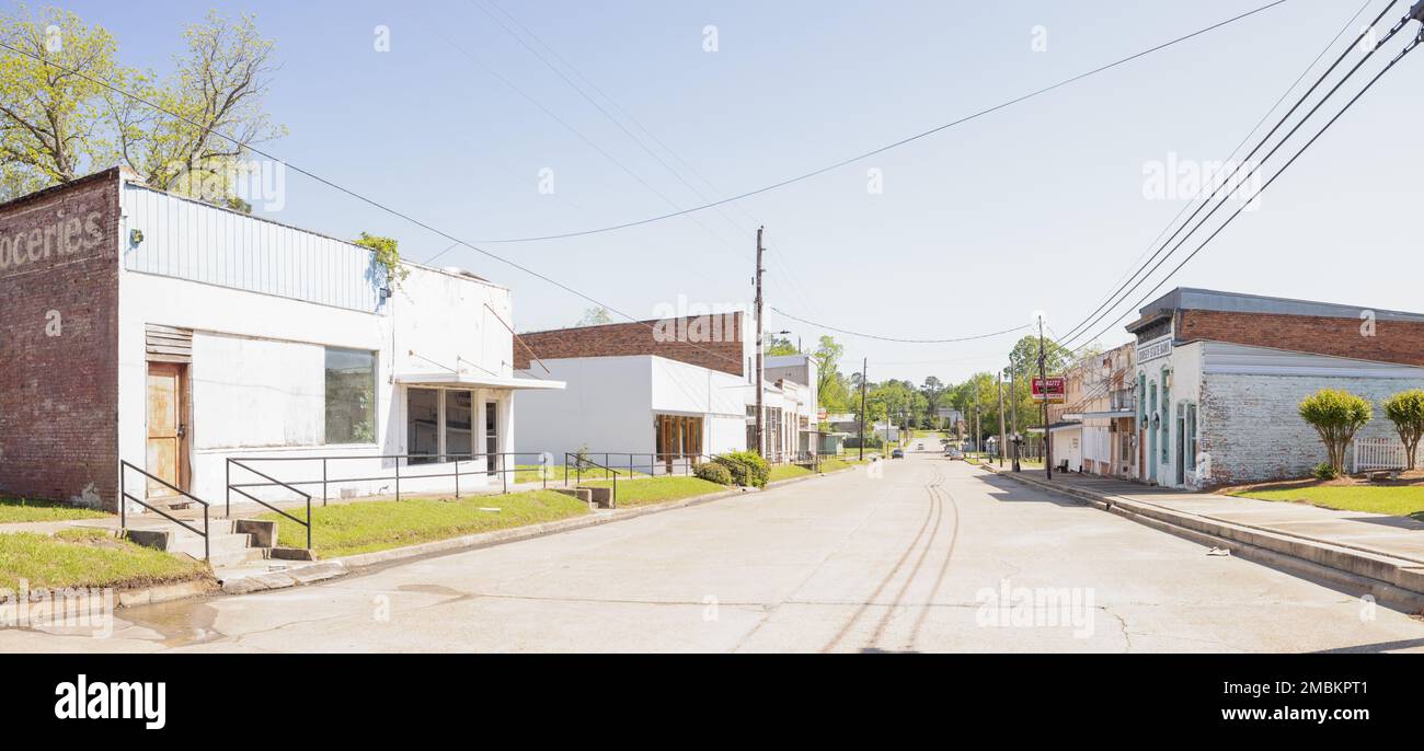 Abbeville, USA April 19, 2022 The old business district on Depot Street Stock Photo