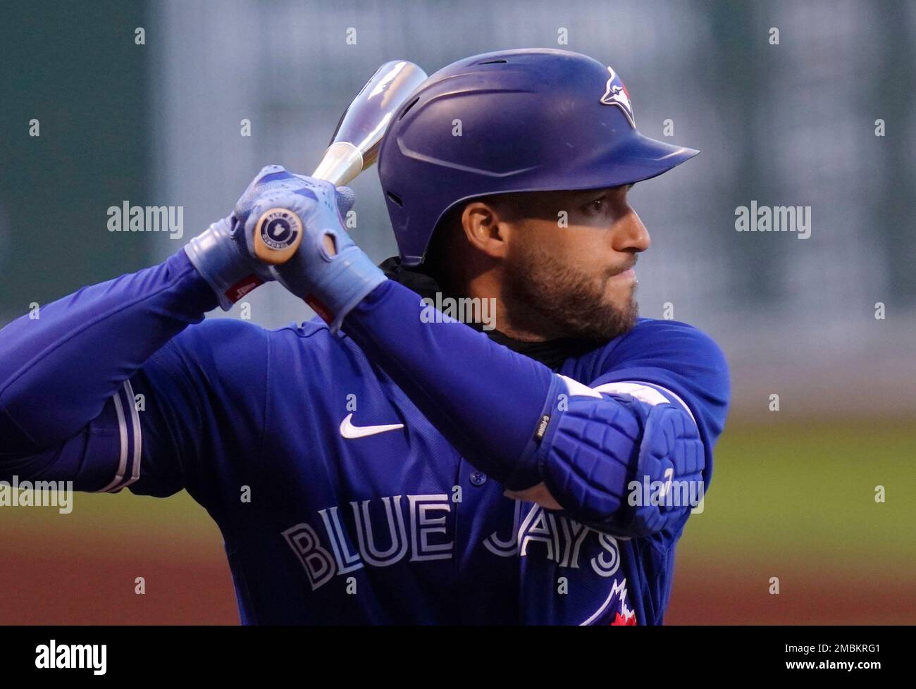 Toronto Blue Jays center fielder Springer (4) during a baseball