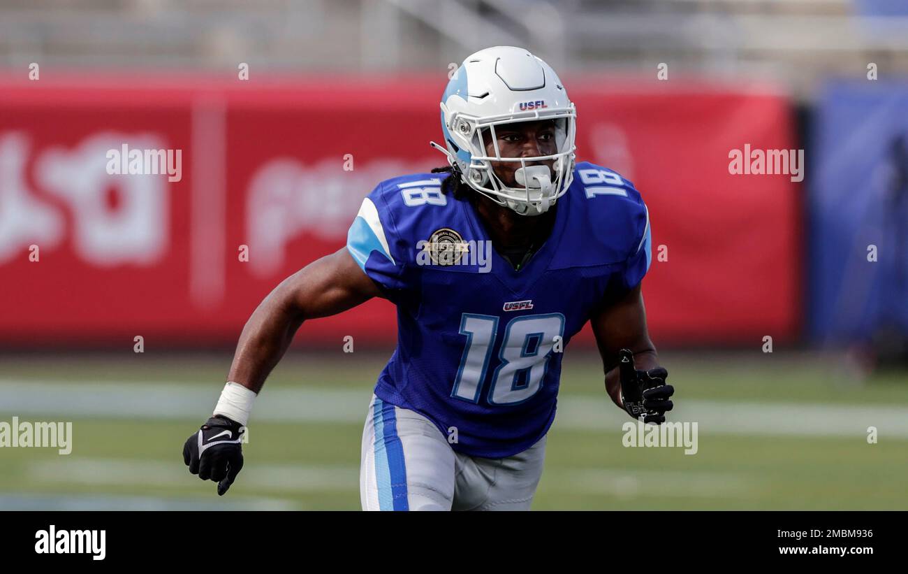 New Orleans Breakers defensive back Manny Patterson (4) during the second  half of a USFL football game Sunday, April 17, 2022, in Birmingham, Ala.  (AP Photo/Butch Dill Stock Photo - Alamy