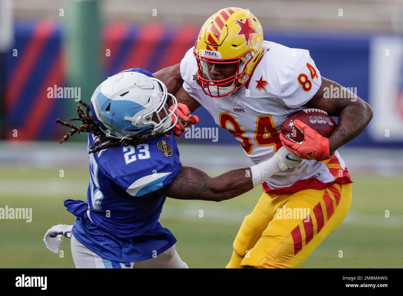 New Orleans Breakers defensive back Manny Patterson (4) during the second  half of a USFL football game Sunday, April 17, 2022, in Birmingham, Ala.  (AP Photo/Butch Dill Stock Photo - Alamy