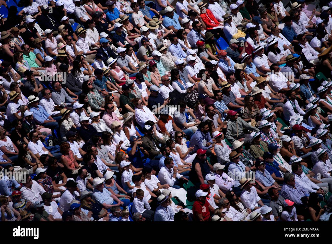 Spectators watch the final match of the Monte-Carlo Masters tennis tournament between Greeces Stefanos Tsitsipas and Spains Alejandro Davidovich Fokina, Sunday, April 17, 2022 in Monaco