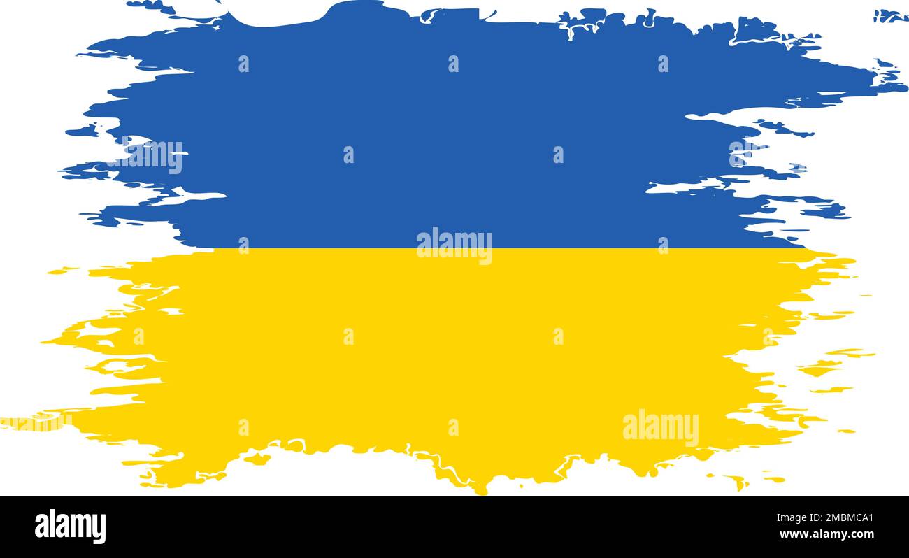 Ukraine flag grunge brush color, vector Stock Vector