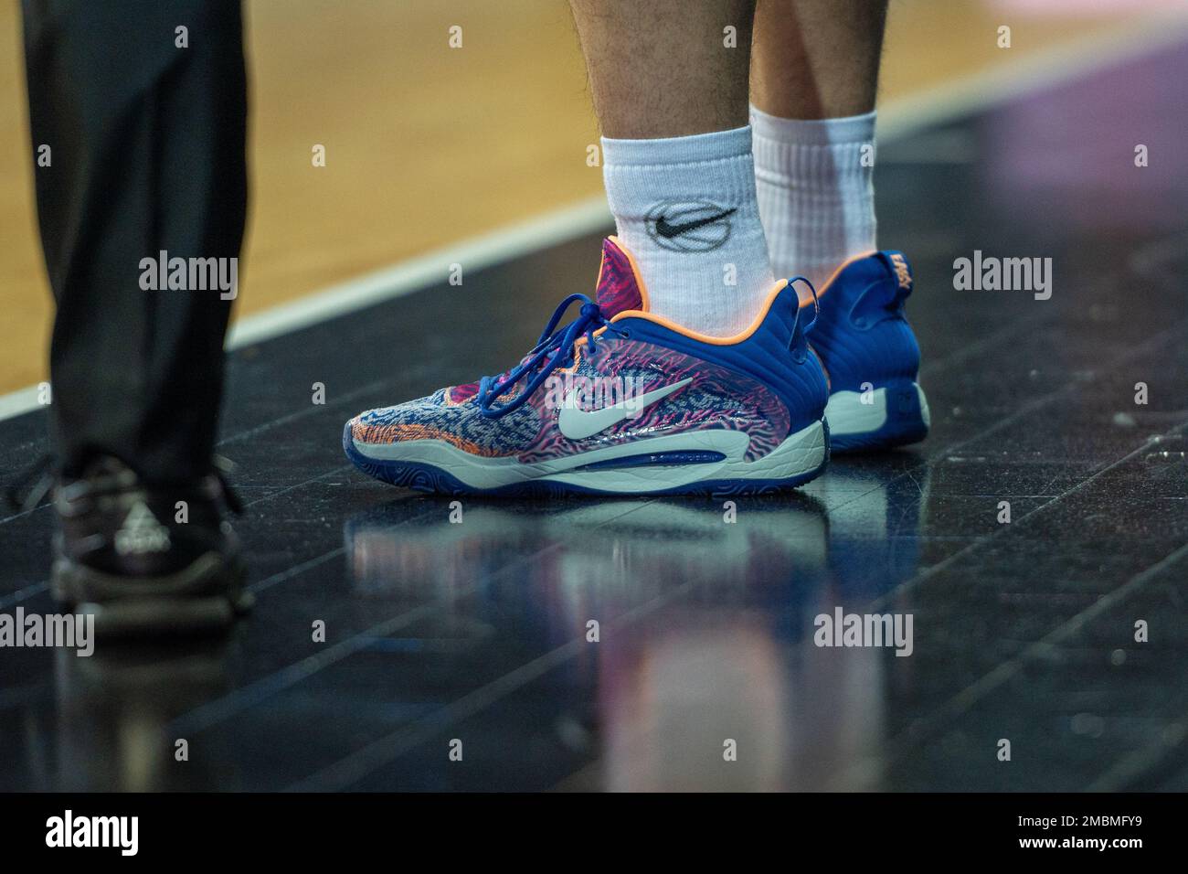 Andorra La Vella, Andorra : January 20, 2023 : Players in Action during the LEB ORO match between Mora Banc Andorra v Guuk Gipuzkoa Basket in Andorra La Vella on January 2023. Credit : Martin SIlva Cosentino / Alamy Live News. Stock Photo