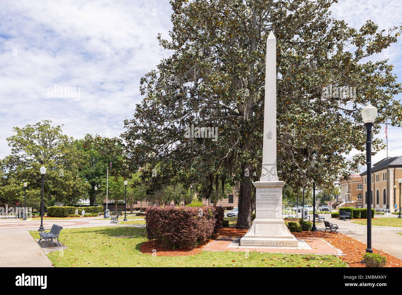 Lake City, Florida, USA April 16, 2022 Monument on the Olustee park