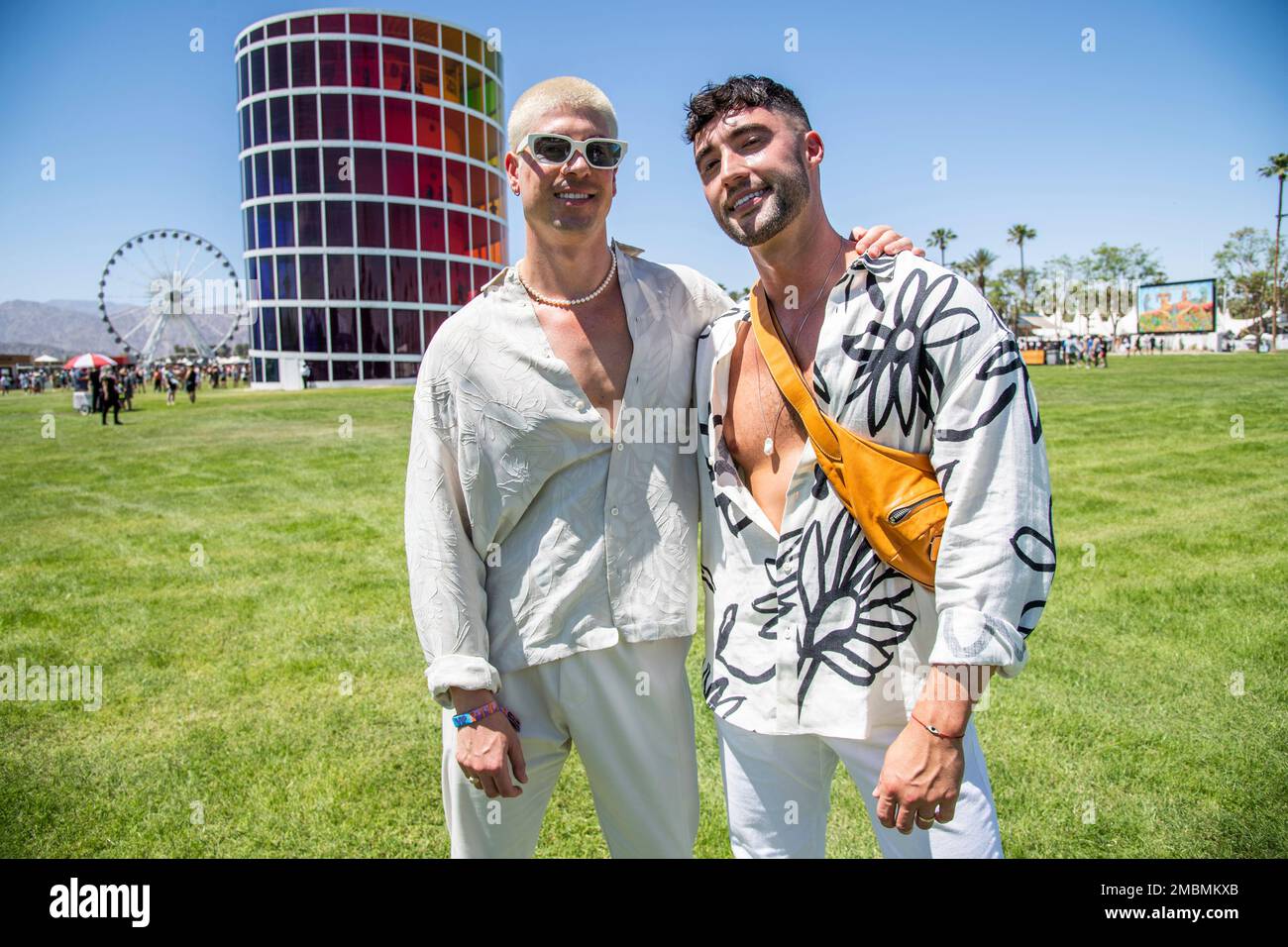 Brock Lin, left, and Chris Lin of Los Angeles attend the Coachella ...