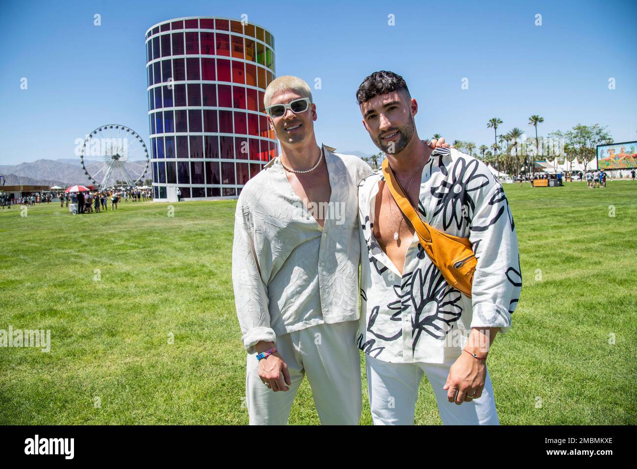 Brock Lin, left, and Chris Lin of Los Angeles attend the Coachella ...