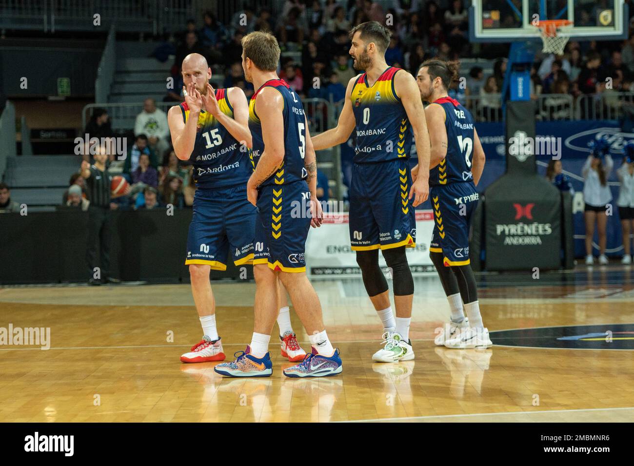 Andorra La Vella, Andorra : January 20, 2023 : Players in Action during the LEB ORO match between Mora Banc Andorra v Guuk Gipuzkoa Basket in Andorra La Vella on January 2023. Credit : Martin SIlva Cosentino / Alamy Live News. Stock Photo