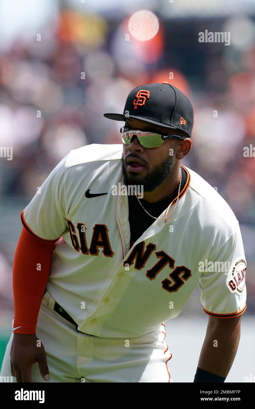 San Francisco Giants' Heliot Ramos during a baseball game against the San  Diego Padres in San Francisco, Wednesday, April 13, 2022. (AP Photo/Jeff  Chiu Stock Photo - Alamy