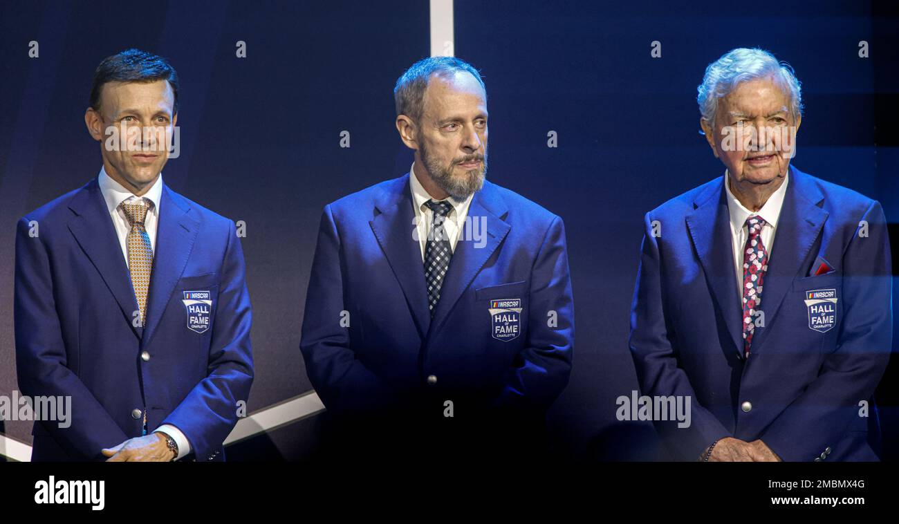 NASCAR Hall of Fame inductees, from left to right, Matt Kenseth, Kirk