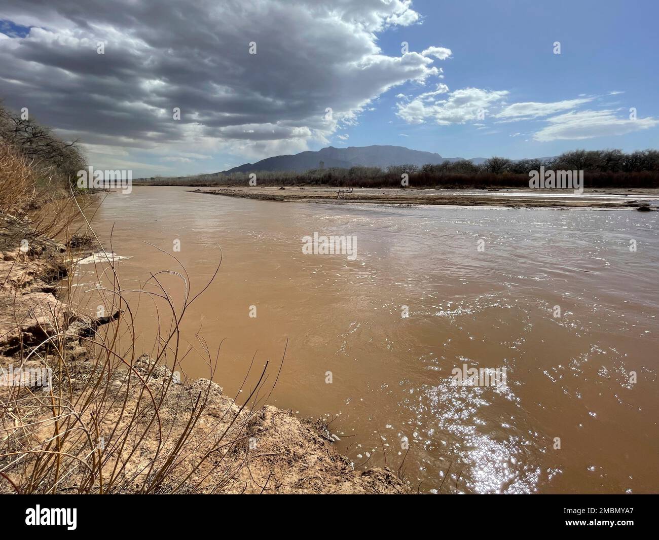 This April 10, 2022 image shows the Rio Grande flowing just north of