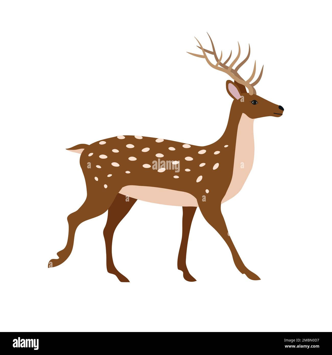 Vector hand drawn flat deer isolated on white background Stock Vector ...