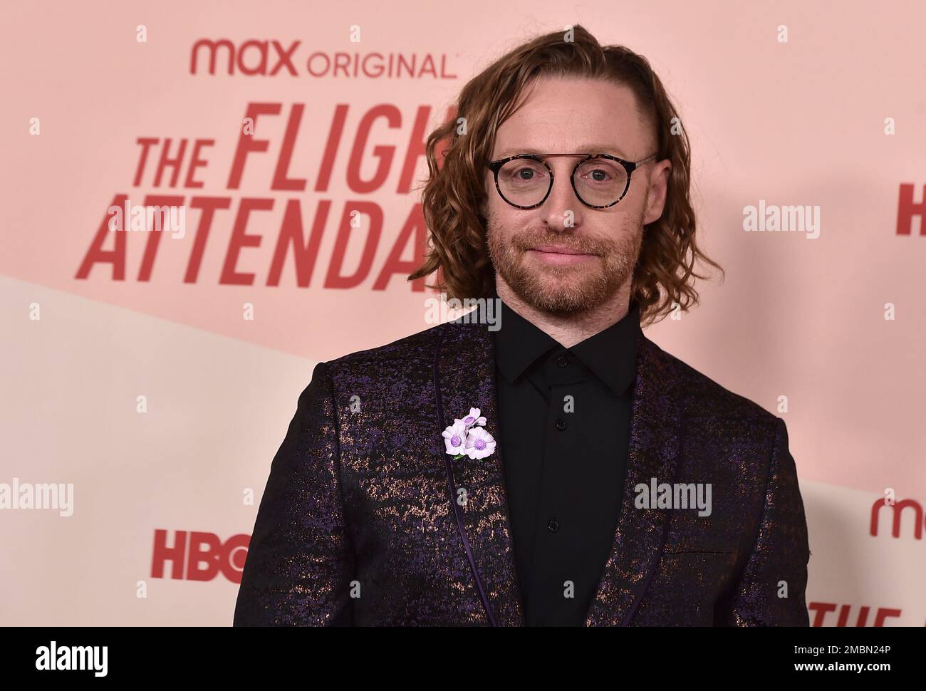 Matt Gould arrives at the Los Angeles premiere of "The Flight Attendant