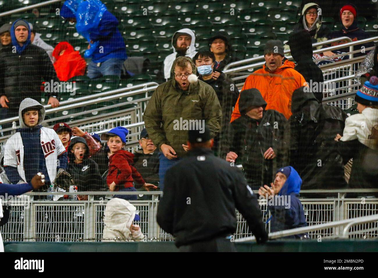 Fans React As A Foul Ball Flies Into The Crowd During The Sixth Inning fans-react-as-a-foul-ball-flies-into-the-crowd-during-the-sixth-inning
