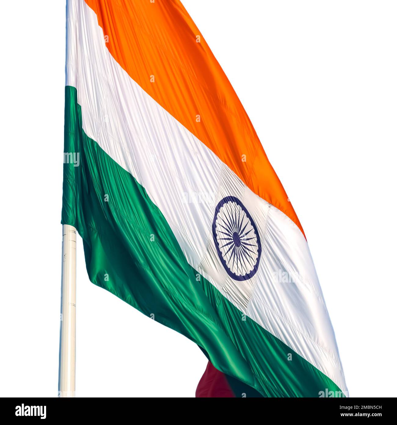 India flag flying high at Connaught Place with pride with plain white