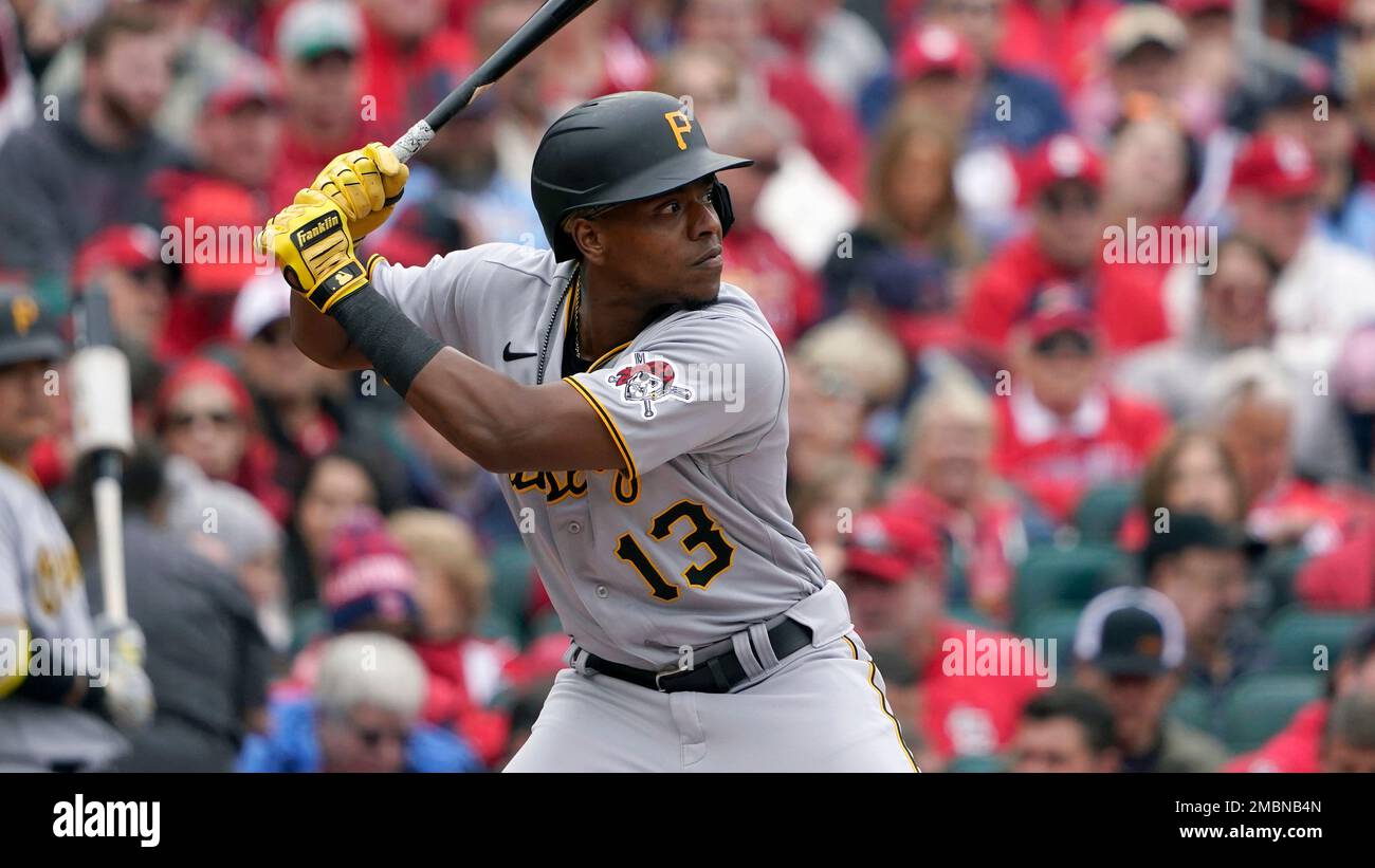 Pittsburgh Pirates' Ke'Bryan Hayes bats during the first inning of