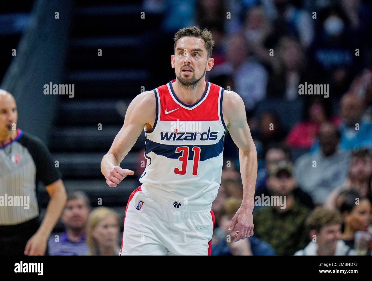 Washington Wizards guard Tomas Satoransky (31) returns up court during an  NBA basketball game against the Charlotte Hornets on Sunday, April 10,  2022, in Charlotte, N.C. (AP Photo/Rusty Jones Stock Photo - Alamy