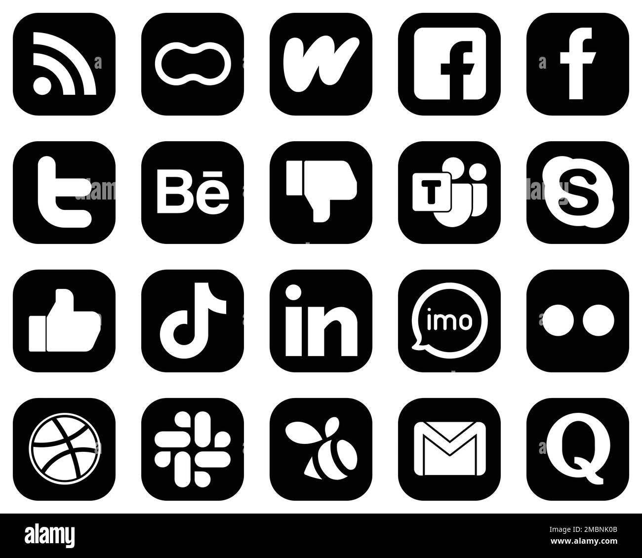 Black And White Vector Social Media Icons