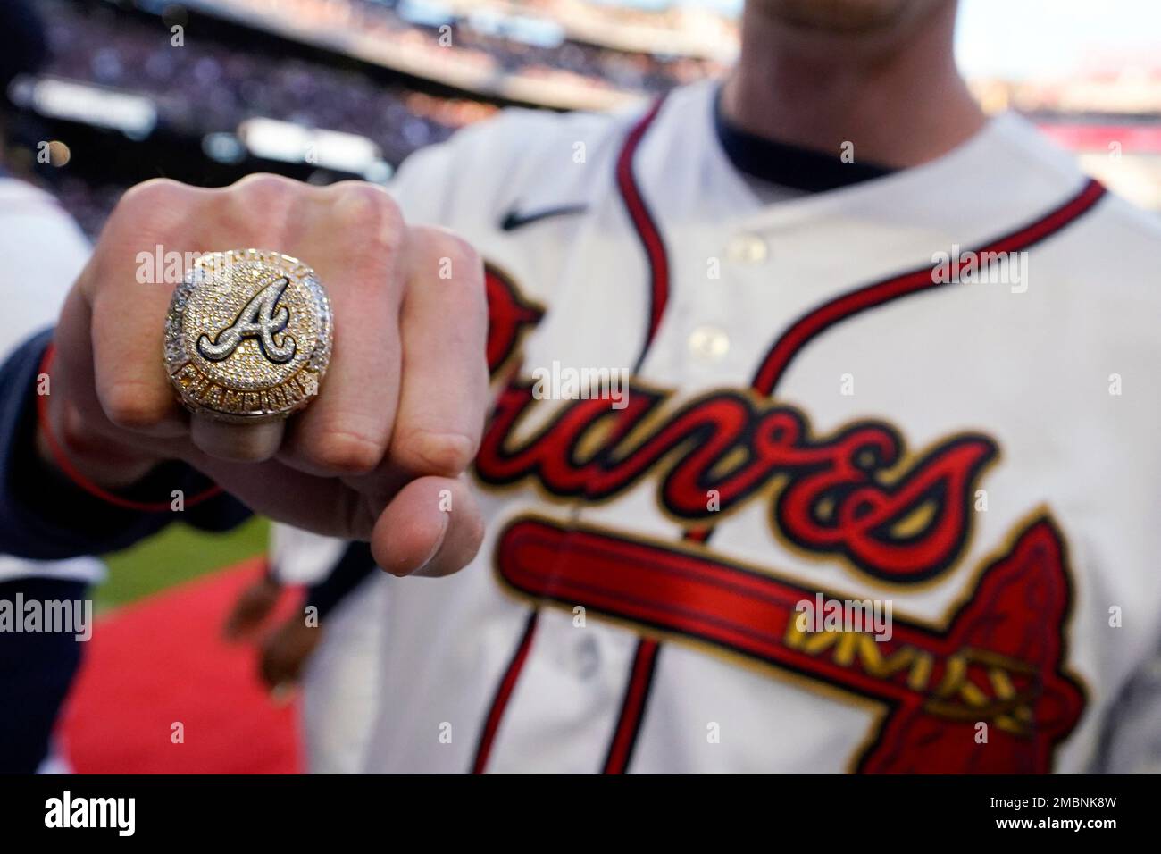 Photos: Champion Braves get their rings, defeat Reds