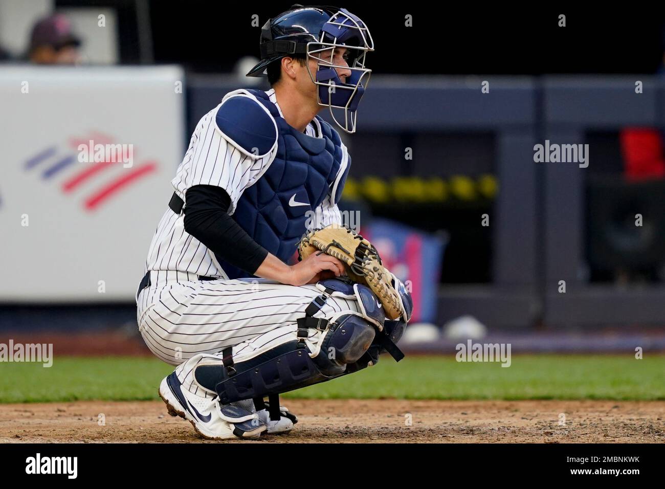 New York Yankees catcher Kyle Higashioka (66) uses a pitch-calling