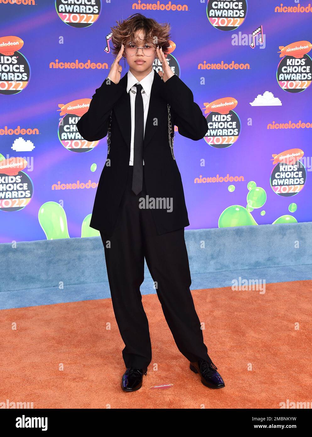 Havan Flores arrives at the Kids Choice Awards on Saturday, April 9