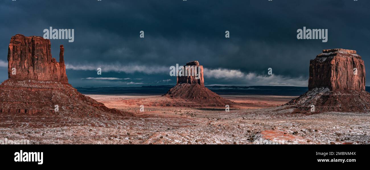 Panoramic of Monument Valley Stock Photo